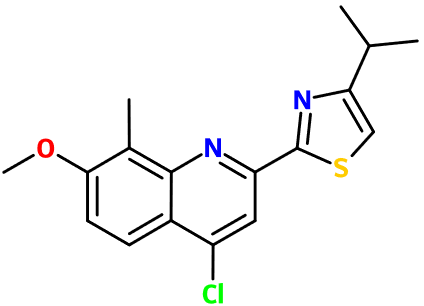 MC001972 4-Cl-2-(4-iPr-1,3-thiazol-2-yl)-7-MeO-8-methylquinoline